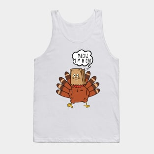 Meow I'm a Cat Funny Turkey Fake Cat Tank Top